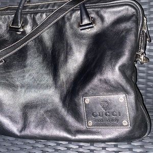 Gucci leather messenger briefcase